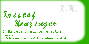 kristof menzinger business card